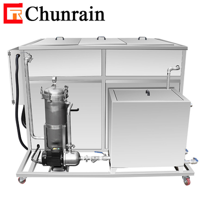 産業用超音波クリーナー フィルターシステム付き 輪輪,交換器 ローヤリング 洗面浴 1500L